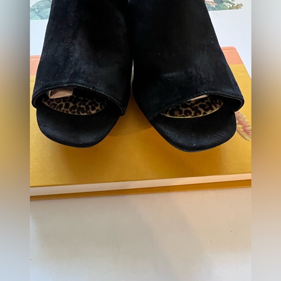 Aldo Black Suede Block Heel Mules - Picture 3 of 5